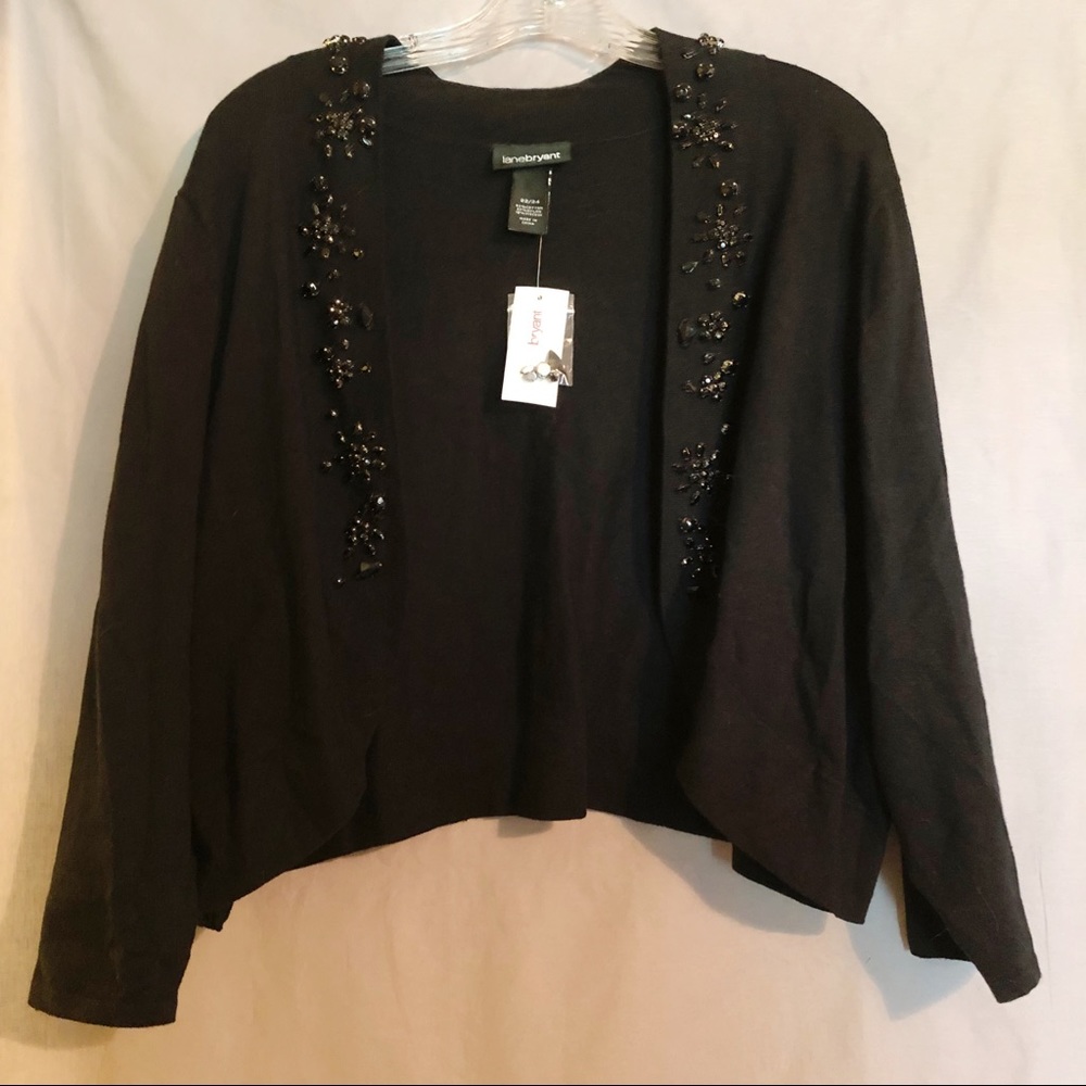 NWT Lane Bryant Bolero jacket shrug rhinestones 22